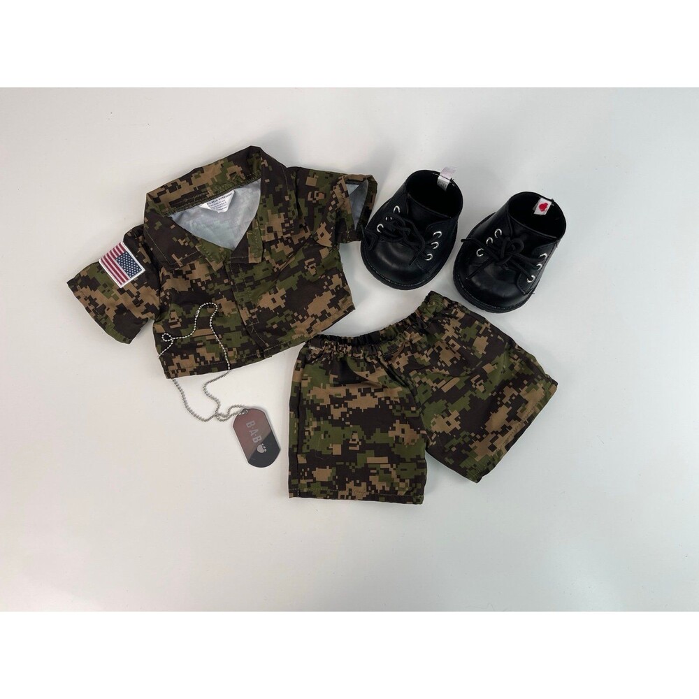 Build a Bear Military Camouflage Outfit with Dog Tag